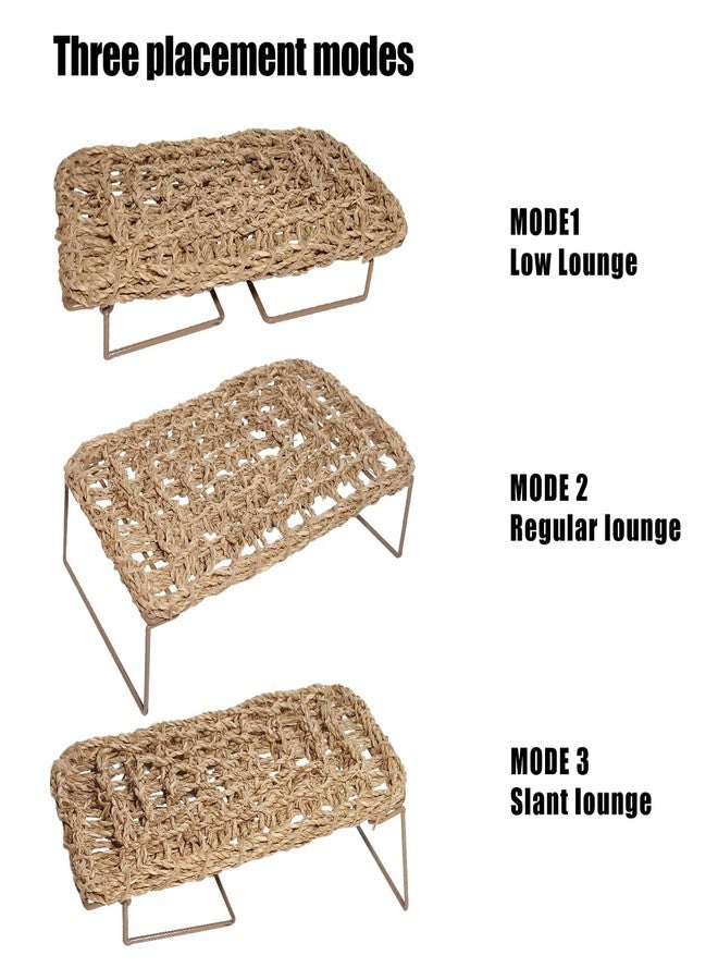 AGGQQA Bearded Dragon Hammock Reptile Tank Accessories Decor Basking Platform Metal Legs Bed Habitat for Lizard Leopard Gecko Snake Hermit Crab and Frog (Rectangle) - Image 2